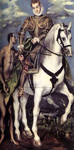 A romantic depiction of St. Martin of Tours cutting his cloak